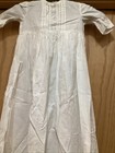Antique Victorian White Cotton Extra Long Baby  Infant Dress Fine Crochet Trim