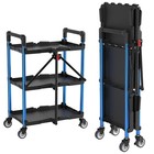 3-tier Collapsible Service Cart 210 Lbs Foldable W wheels  no Assembly Required 