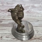 Vintage Levenger Bronze Frog   Snail Desktop Sculpture Pen Tray   Inkwell 