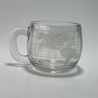 Vintage Nestle Nescafe 1970   s Clear Glass Globe World Coffee tea Mug cup