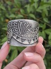 Navajo Monty Claw Tufa Cast Seahorse Coral Sterling Silver Cuff Bracelet Sz 5 