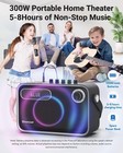 Karaoke Machine W  2 Wireless Microphones 300w Portable Otg Speaker System New
