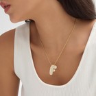 Fs Bubble Letter Necklace Gold For Women Dainty Charm Chunky Zircon Balloon Init