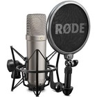 Rode Nt1-a Silver Condenser Microphone Kit W  Shock Mount  Xlr Cable   Cover