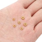 50pcs Gold Plated Stainless Steel Flower Bead Caps Spacer Beads Crafts