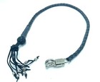 42  Motorcycle Get Back Whip Black Leather Biker  grey Whip For Handlebar Skulls