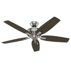 Hunter Fan 52 In Brushed Nickel Indoor Ceiling Fan With Pull Chain And No Light