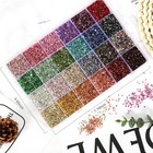 Crushed Glass For Crafts 24 Colors Glitter Broken Glass Pieces Resin Art Diy 