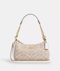 Coach Nwt Teri Shoulder Bag In Signature Canvas Cv933 Gold sand chalk  