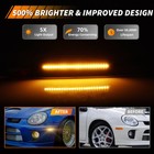 2x Smoke Lens Amber Led Front Corner Side Marker Lights For 2000-2005 Dodge Neon