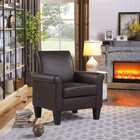 Comfy Leisure Accent Arm Chair Faux Leather Living Room Single Sofa Seat Club Us