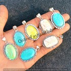 Australian Triplet Gemstone 925 Sterling Silver Plated Wholesale Pendant Lots