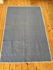 Vtg 1973 Handmade Quilt Blue W  Embroidered 3d Roses Twin Signed And Dated
