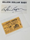 Alice Cooper Signed Billion Dollar Baby Book Bob Greene Concert Ticket 1973