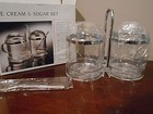 Vintage 1989 Grainware   Cream   Sugar Set   Acrylic W  Spoon   Caddy   New