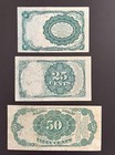 1874 Fifth Issue Fractional Postage Currency High Grade Set 10 25 50 Cents