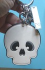 Nwt Coach Leather Bag Charm Skull Key Chain Key Ring Ivory Chalk Black