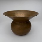 Antique Copper Spittoon Cuspidor C 1890s-1920s Brass Trim Planter Vase 8   x6   