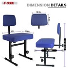 5 Core Piano Bench 3  Padded Cushion Stool W Backrest Heavy Duty Musician Chair