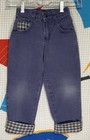 Vintage Osh Kosh B   gosh Denim Jeans Pants 4t Plaid Flannel Trim Carpenter 80s