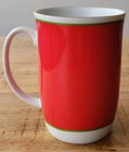 Otagiri Red Gold Trim Mug With Christmas Bells   Poincettia