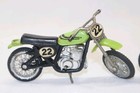 1980 Zee Diecast 3  Yamaha 400x Dirt Bike Ridge Rider Yellow Green Motorcycle