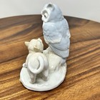 Vintage Owl And Cat Figurine Porcelain 5   Cute