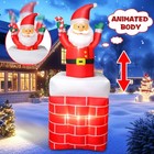 6ft Christmas Inflatables Santa Claus In The Chimney Up And Down  Outdoor Blow U