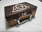 Custom Celtic Trinity Wooden Stash Box W  Handle 7 8x5 4x3 2  Safe Case Lunchbox