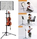 Professional Portable Sheet Music Stand With Violin Hanger Folding Travel Case