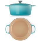 Le Creuset 7 25 Qt Round Dutch Oven Caribbean Enameled Cast Iron Lid