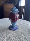 Vintage Unusual Brutalist Hand Made Pottery Vase With Thorns small Urn With Top