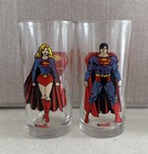 1995 Dc Superheroes Nutella Australian Set Of 8 Glasses
