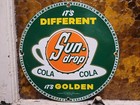 Vintage Sun Drop Cola Porcelain Sign Old 1954 Soda Pop Beverage Golden Cola 12 