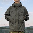 Men Desert Night Camouflage Tactical Hunting Hooded Jacket Zipper Wind Coat Top