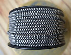 Black white 2-wire Flat Cloth Covered Cord  18ga Vintage Style Lamp Nylon Fabric