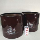 Japanese Lacquer Pair Of Braizer Hibachi Mother Of Pearl Ship Departure W box