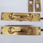 Vintage Slide Flush Bolts Rods French Door Latch Lock Old Brass Hardware