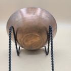 Vintage Mcm Glossy Enamel On Copper 5 25  Bowl Dish Blue Orange Abstract