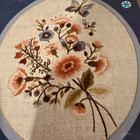 Vintage Pink Floral Crewel Embroidery Cross Stitch Kit By Cathy Needlecraft