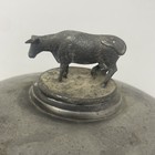 Antique 19th Century Meridan Silver Plate Co  Cow Finial  Gargoyles  read 