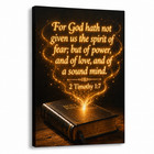 2 Timothy 1 7 Bible Verse Canvas Wall Art Christian Scripture Decor Print Framed