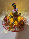 Christmas Lighted Gingerbread Boy Frosted Candy Cane Dancing On Plate Candy Ooak