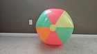 Inflatable Jumbo Beach Ball Pink yellow green Pastel 42  No Labels Open Valve