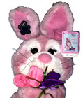 Applause Lolly Pink Bunny Rabbit 16in Plush Tulips 1987 Tags Spring Song Coll 