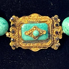 Antique Mint Green Choker Necklace Front Close Stacked Center Piece Marcasites