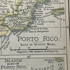 Rand  Mcnally   Co Antique 1902 Map Of Porto Rico  7x6