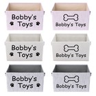 Personalized Pet Toy Basket Storage With Name Print Dog   Cat Accessory Bin Box