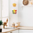 Macrame Hanging Fruit Basket - Boho Kitchen Food Storage With Hook - 2 Tier
