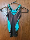 Gk Elite   Child Medium Gymnastics Leotard Girls Cm Teal   Black